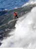 Surfer braving the waves at Maverick