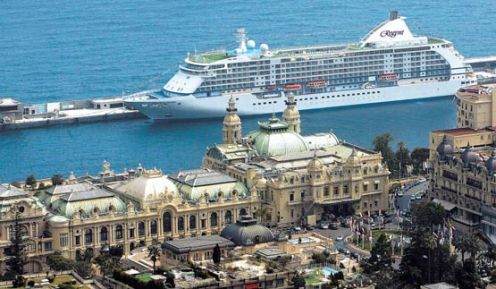 A luxurious cruise ship provides entertainment and fun during a trip.