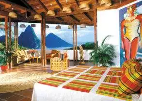 Anse Chastanet Resort: A Dream Bedroom with a Mountain Painting.