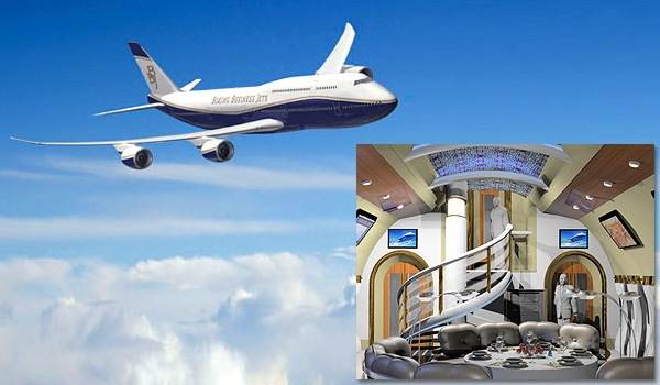 Experience the breathtaking view of the sky from the interior of a classic jumbo aircraft.