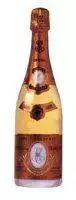 A bottle of Cristal champagne with a gold label to experience the smooth taste.