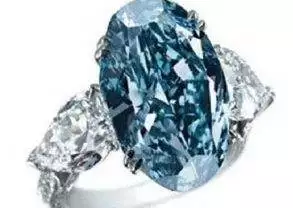An oval blue diamond ring from Chopard.