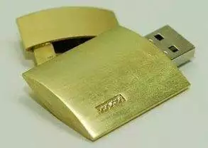 An expensive 18 carat pure gold USB flash drive from White Lake.
