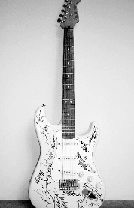 Keywords: autographed guitar, electric guitar