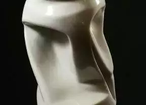 Marble sculpture of a white soda can.