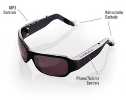 Retractable, Rechargeable Earbuds For Phone or MP3 Players :: Trispecs Sunglasses