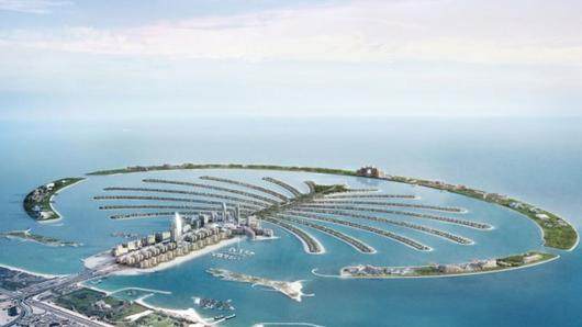 An aerial view of the Palm Jumeirah in Dubai invites you for a lifetime party.