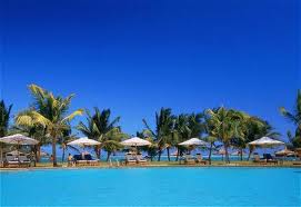 The swimming pool at Raffles Resort.