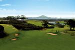 Enjoy an aerial view of Carrington Resort's golf course during your holidays.