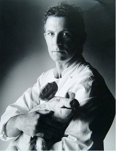 Chef Kevin and his favorite pig.