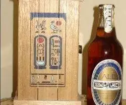 A Tutankhamun Ale in an elegant wooden box.