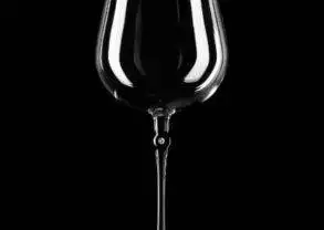 Diamond studded wine glass on black background.